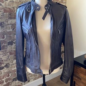 Leather moto jacket
